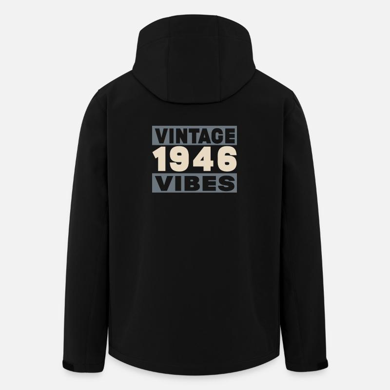 anniversaire 1946 - 80 ans - Veste softshell homme en polyester recyclé Stanley/Stella - noir