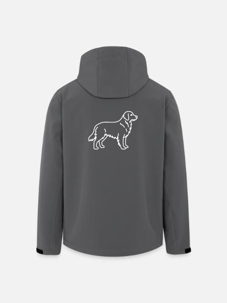 Golden Retriever White - Men’s Recycled Softshell Jacket by Stanley/Stella - black