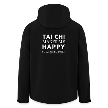 Tai Chi Makes Me Happy  - Men’s Recycled Softshell Jacket by Stanley/Stella - black - Back - AI Model Male 185 light (185cm)