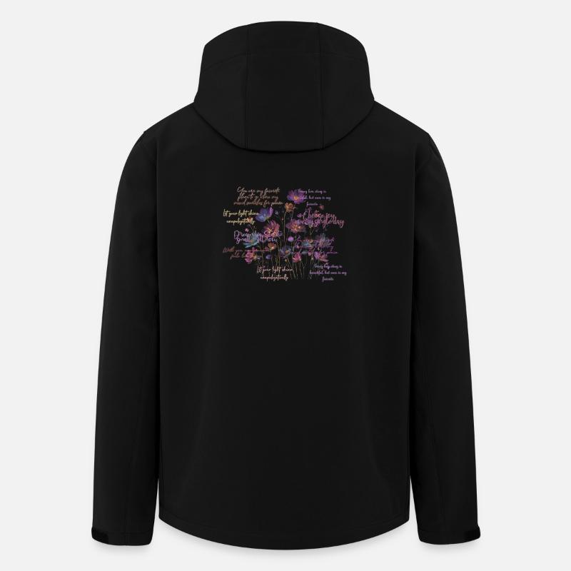 Pastel Bloom Quotes Floral - Men’s Recycled Softshell Jacket by Stanley/Stella - black