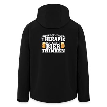 Bier statt Therapie - Recycelte Männer Softshell-Jacke von Stanley/Stella - Schwarz - Hinten - AI Model Male 185 light (185cm)