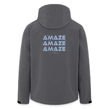 Amaze Amaze Amaze – Sci-Fi Typografie Kunst - Recycelte Männer Softshell-Jacke von Stanley/Stella - Schwarz - Hinten - AI Model Male 185 light (185cm)