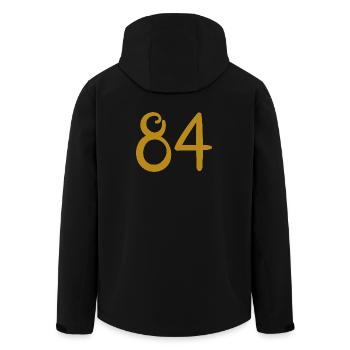 84 - Men’s Recycled Softshell Jacket by Stanley/Stella - black - Back - AI Model Male 185 light (185cm)
