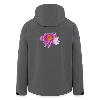 Peony_Dancing_in_Wind - Men’s Recycled Softshell Jacket by Stanley/Stella - anthracite - Back - AI Model Male 185 light (185cm)