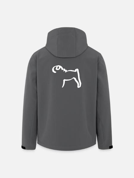 Lignes mops - Veste softshell homme en polyester recyclé Stanley/Stella - noir