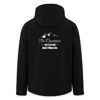 Les montagnes appellent et je dois y aller - Veste softshell homme en polyester recyclé Stanley/Stella - noir - Dos - AI Model Male 185 light (185cm)