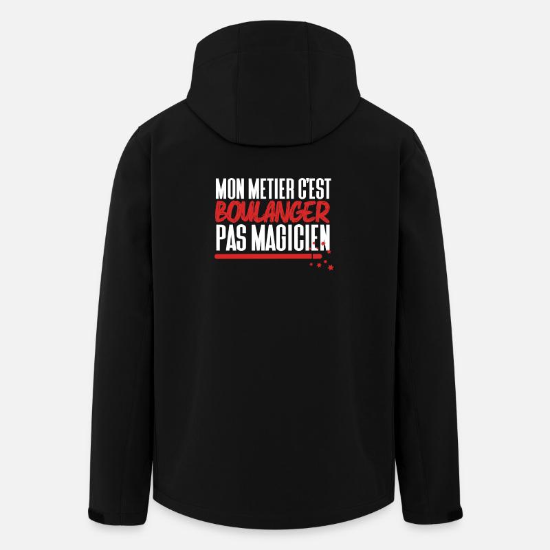 Mon métier c'est Boulanger pas Magicien - Veste softshell homme en polyester recyclé Stanley/Stella - noir