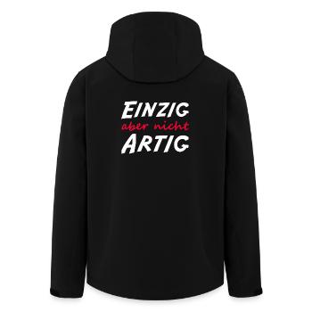 Einzig aber nicht artig  - Recycelte Männer Softshell-Jacke von Stanley/Stella - Schwarz - Hinten - AI Model Male 185 light (185cm)