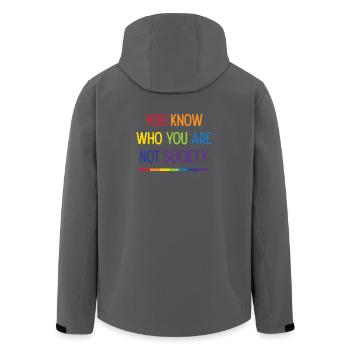 LGBT Pride - Du weißt, wer du nicht bist Gesellschaft - Recycelte Männer Softshell-Jacke von Stanley/Stella - Schwarz - Hinten - AI Model Male 185 light (185cm)
