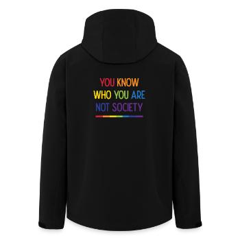 Live With Pride - Men’s Recycled Softshell Jacket by Stanley/Stella - black - Back - AI Model Male 185 light (185cm)
