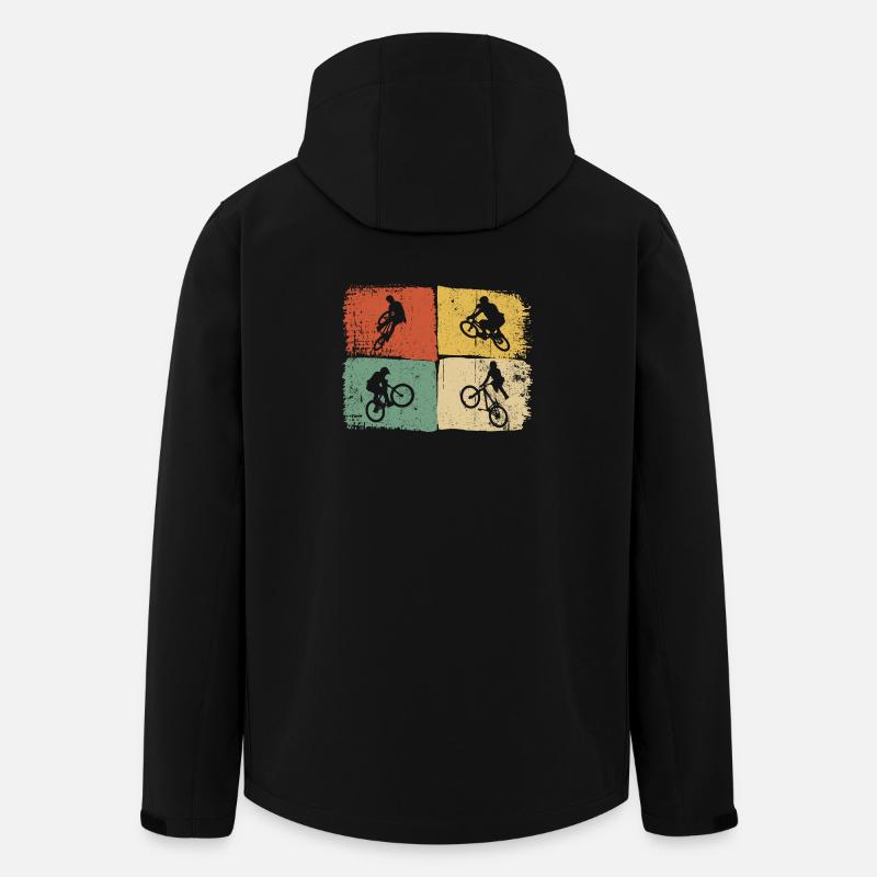 Quad-Silhouetten auf Farbblöcken - Recycelte Männer Softshell-Jacke von Stanley/Stella - Schwarz