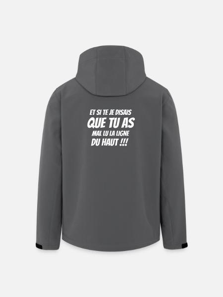 phrase drôle, humour, orthographe - Veste softshell homme en polyester recyclé Stanley/Stella - noir