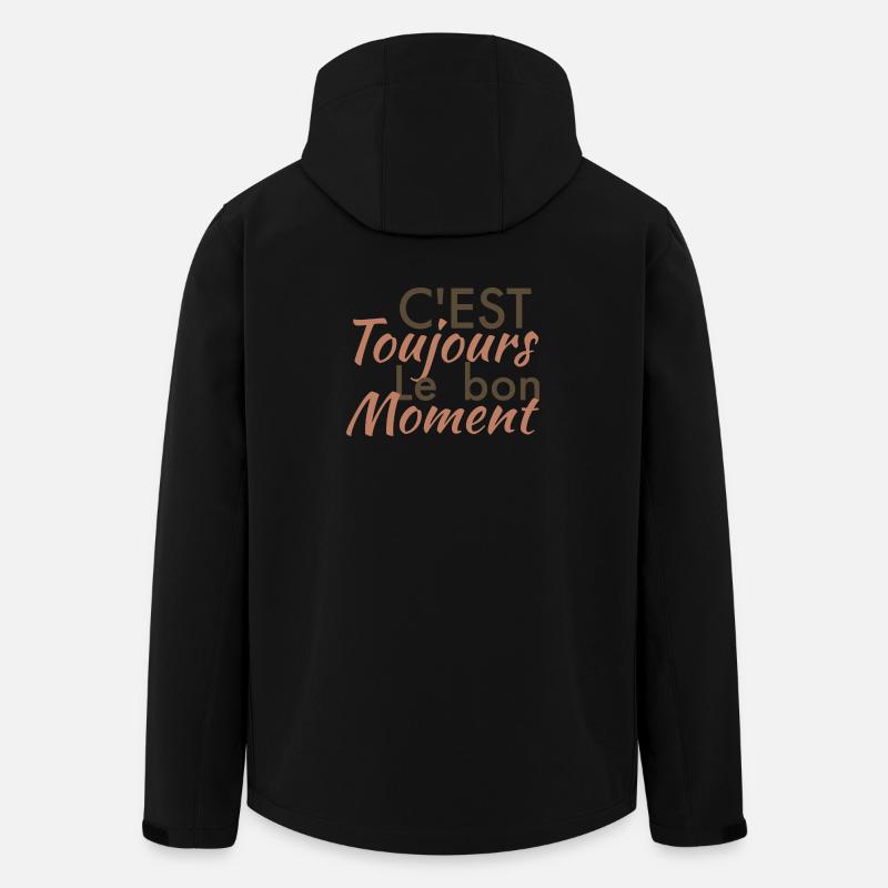 c'est toujour lr bon moment - Veste softshell homme en polyester recyclé Stanley/Stella - noir