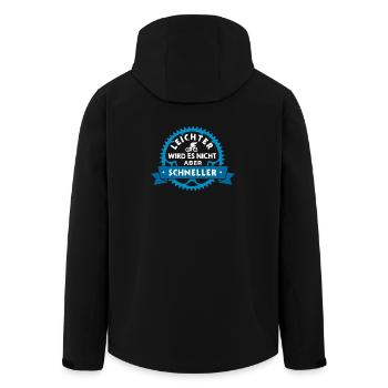 Rennrad Spruch Leichter wird es nicht nicht - Recycelte Männer Softshell-Jacke von Stanley/Stella - Schwarz - Hinten - AI Model Male 185 light (185cm)