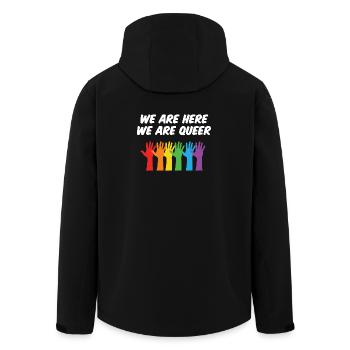 Mois de la fierté LGBT - Nous sommes ici, nous sommes queer - Veste softshell homme en polyester recyclé Stanley/Stella - noir - Dos - AI Model Male 185 light (185cm)