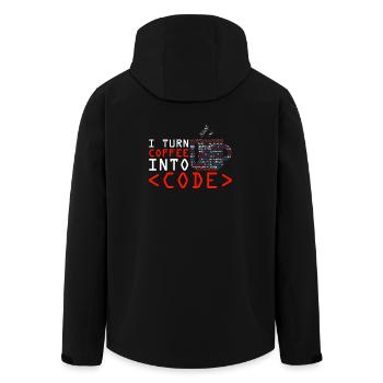 Programmers generate code from coffee - Men’s Recycled Softshell Jacket by Stanley/Stella - black - Back - AI Model Male 185 light (185cm)