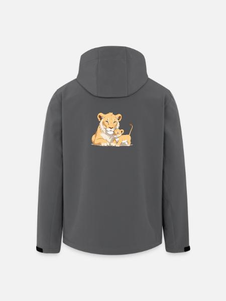 Löwenmama mit Kind - Recycelte Männer Softshell-Jacke von Stanley/Stella - Schwarz