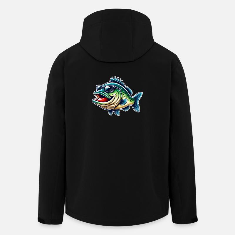 Barsch Angeln - Recycelte Männer Softshell-Jacke von Stanley/Stella - Schwarz