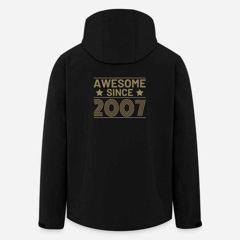 Birthday Retro Awesome since 2007 - Men’s Recycled Softshell Jacket by Stanley/Stella - black
