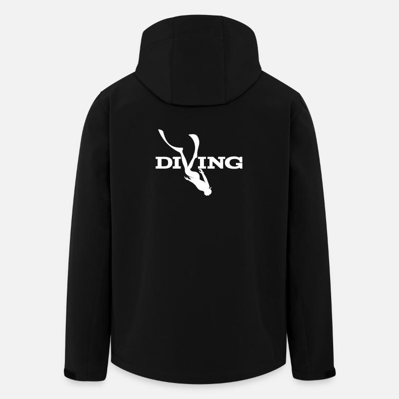 Diving Silhouette Splash - Men’s Recycled Softshell Jacket by Stanley/Stella - black