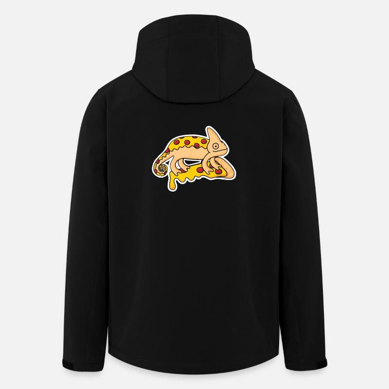 Funny-chameleon-iguana-pizza-motif - Recycelte Männer Softshell-Jacke von Stanley/Stella - Schwarz