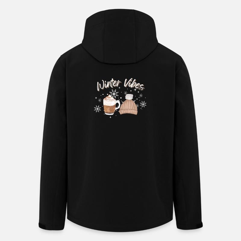 Winter Vibes Snowflake Hat Mug - Men’s Recycled Softshell Jacket by Stanley/Stella - black