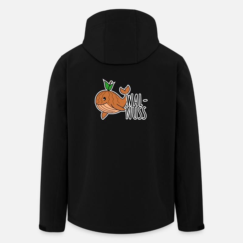 Walnuss - Halb Wal halb Nuss schwimmt lustig herum - Recycelte Männer Softshell-Jacke von Stanley/Stella - Schwarz