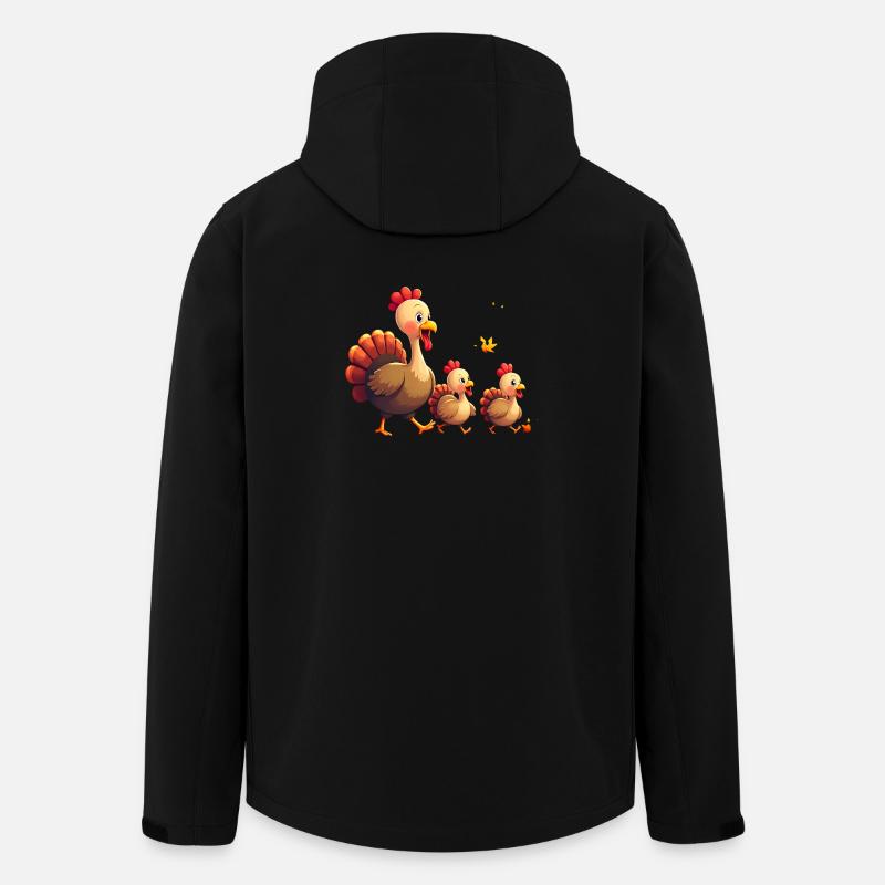 Bébé dinde de Thanksgiving - Veste softshell homme en polyester recyclé Stanley/Stella - noir