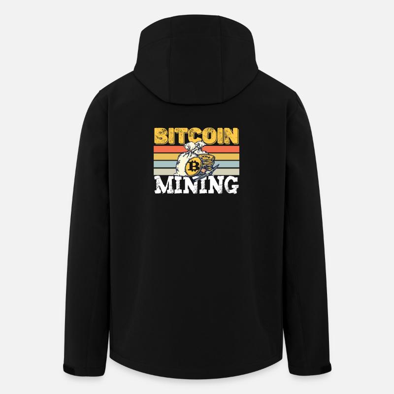 Bitcoin mining retro - Men’s Recycled Softshell Jacket by Stanley/Stella - black