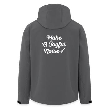 Make A Joyful Noise Typografie - Recycelte Männer Softshell-Jacke von Stanley/Stella - Anthrazit - Hinten - AI Model Male 185 light (185cm)