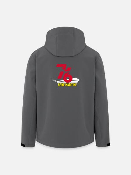 Stylized 76 Seine-Maritime emblem - Men’s Recycled Softshell Jacket by Stanley/Stella - black