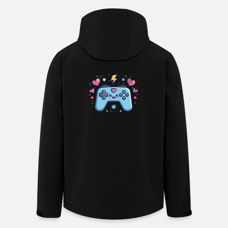 Kawaii Game Controller Herz Design - Recycelte Männer Softshell-Jacke von Stanley/Stella - Schwarz
