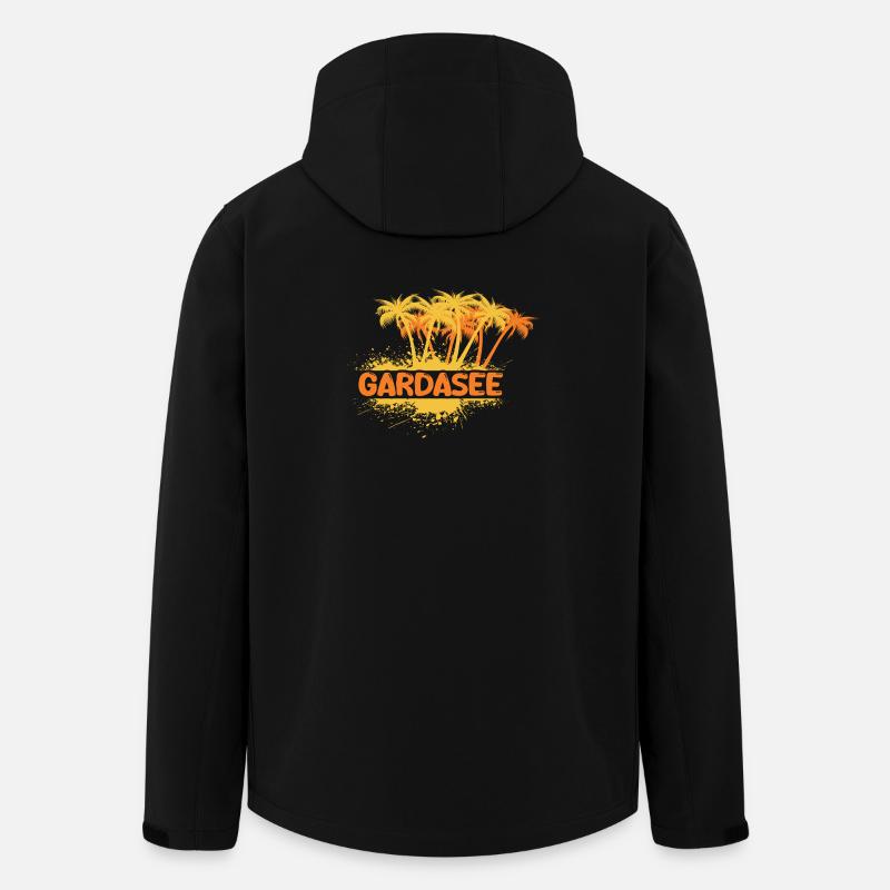 Fête : lac de Garde - Veste softshell homme en polyester recyclé Stanley/Stella - noir