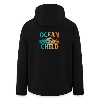 Ocean Child - Men’s Recycled Softshell Jacket by Stanley/Stella - black - Back - AI Model Male 185 light (185cm)