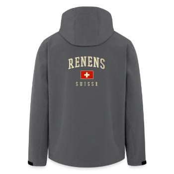 Renens – Schweizer Identität aus dem Kanton Waadt - Recycelte Männer Softshell-Jacke von Stanley/Stella - Anthrazit - Hinten - AI Model Male 185 light (185cm)
