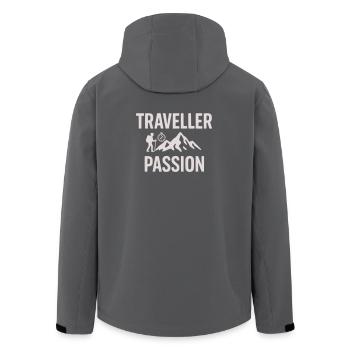 Reiseleidenschaft Bergwandern - Traveller Passion - Recycelte Männer Softshell-Jacke von Stanley/Stella - Anthrazit - Hinten - AI Model Male 185 light (185cm)