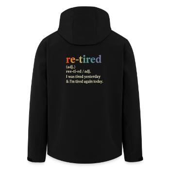 Ruhestand Rente Definition Rentner Humor Lustig - Recycelte Männer Softshell-Jacke von Stanley/Stella - Schwarz - Hinten - AI Model Male 185 light (185cm)
