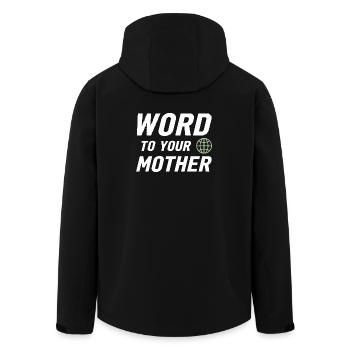 Parole à votre mère : Rétro Urban Global Design - Veste softshell homme en polyester recyclé Stanley/Stella - noir - Dos - AI Model Male 185 light (185cm)