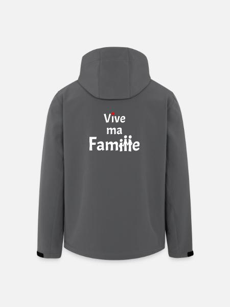 VIVE MA FAMILLE ! - Veste softshell homme en polyester recyclé Stanley/Stella - noir