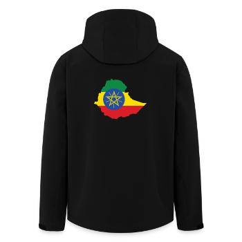 Ethiopia Power Rasta Reggae Rastafari Roots - Men’s Recycled Softshell Jacket by Stanley/Stella - black - Back - AI Model Male 185 light (185cm)