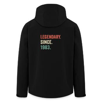 legendär seit 1983 - Recycelte Männer Softshell-Jacke von Stanley/Stella - Schwarz - Hinten - AI Model Male 185 light (185cm)