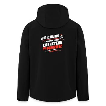 Ich laufe, sonst habe ich einen Charakter von ... - Recycelte Männer Softshell-Jacke von Stanley/Stella - Schwarz - Hinten - AI Model Male 185 light (185cm)