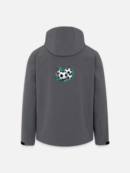 Das Fußballdesign zum Großereignis - Recycelte Männer Softshell-Jacke von Stanley/Stella - Schwarz