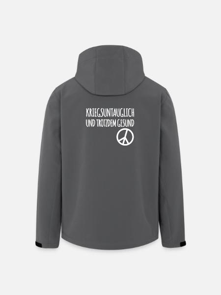 Kriegsuntauglich Peace - Recycelte Männer Softshell-Jacke von Stanley/Stella - Schwarz