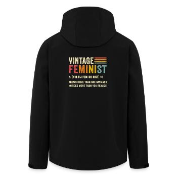 Définition féministe Vintage - Veste softshell homme en polyester recyclé Stanley/Stella - noir - Dos - AI Model Male 185 light (185cm)