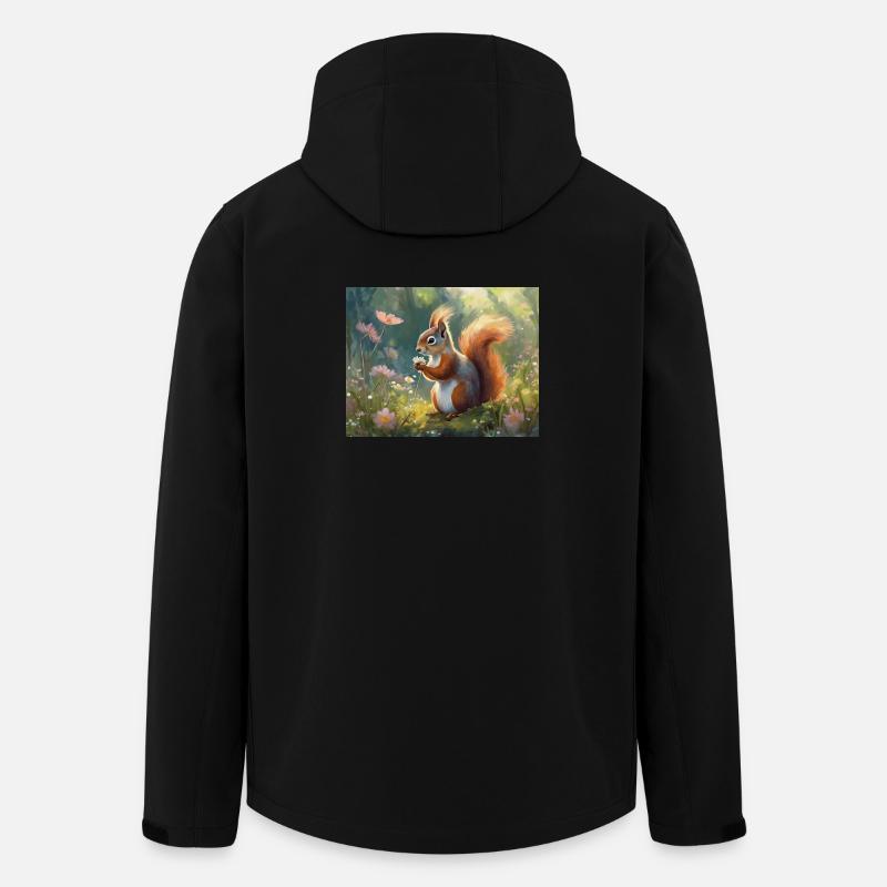Eichhörnchen im Blumengarten - Recycelte Männer Softshell-Jacke von Stanley/Stella - Schwarz