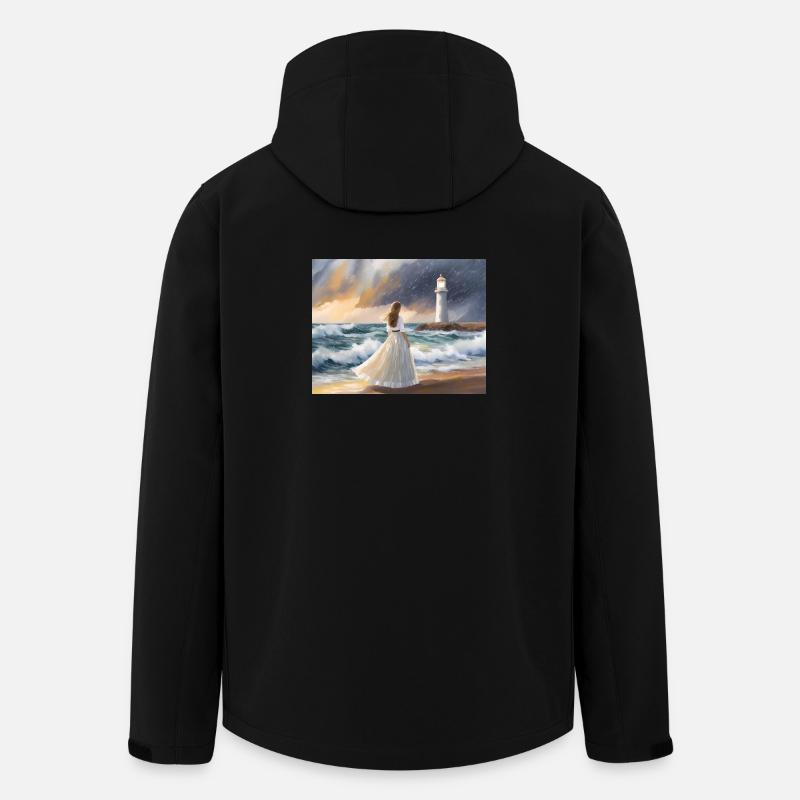 Die Frau und der Leuchtturm  - Recycelte Männer Softshell-Jacke von Stanley/Stella - Schwarz