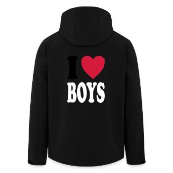 I love BOYS - Recycelte Männer Softshell-Jacke von Stanley/Stella - Schwarz - Hinten - AI Model Male 185 light (185cm)