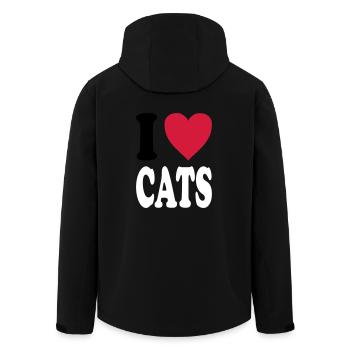 I love CATS - Men’s Recycled Softshell Jacket by Stanley/Stella - black - Back - AI Model Male 185 light (185cm)