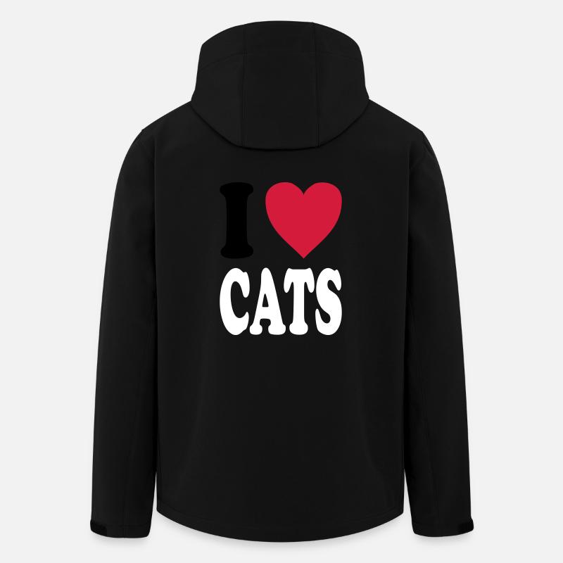 I love CATS - Recycelte Männer Softshell-Jacke von Stanley/Stella - Schwarz